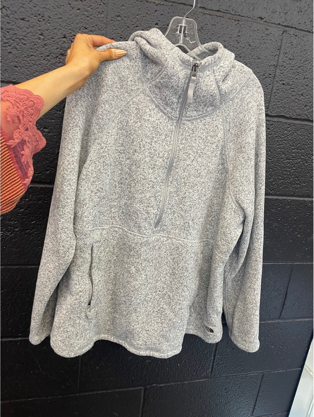 The North Face Women's Gray Fleece Hoodie Jacket XXL